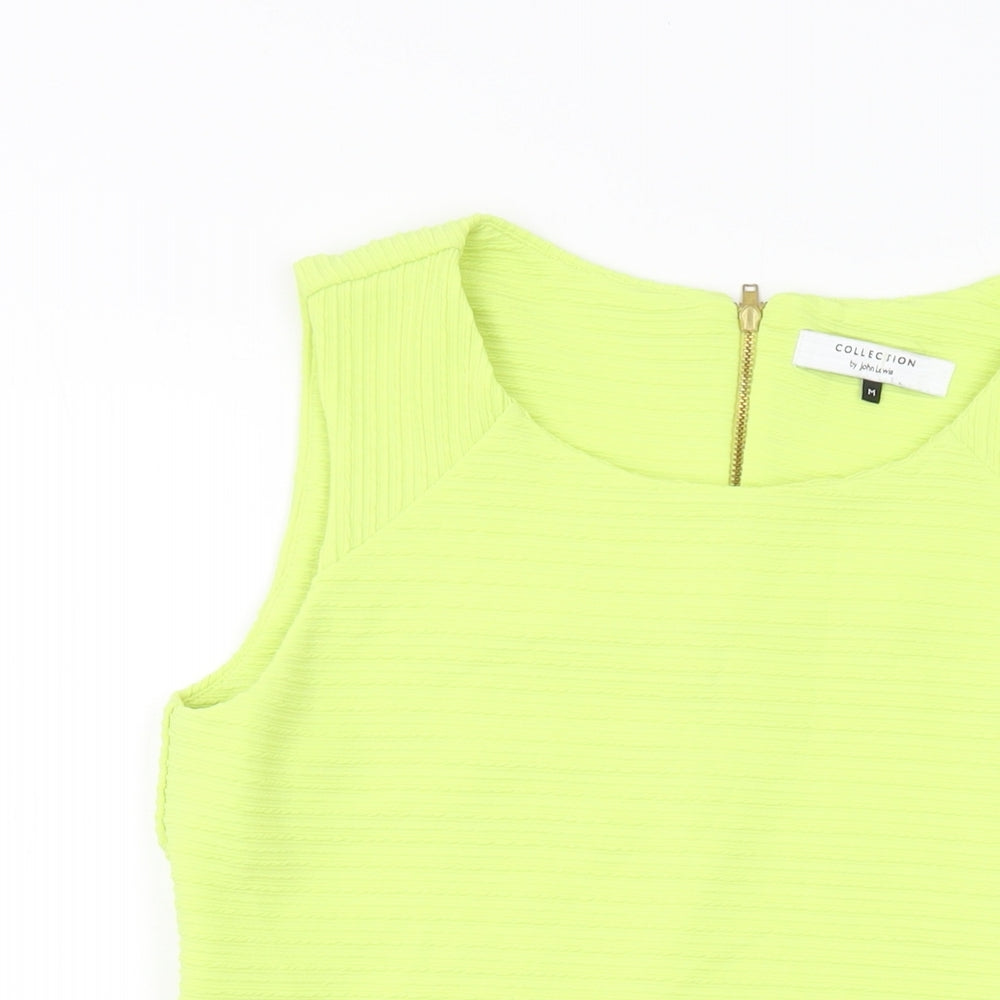 John Lewis Womens Green Polyester Basic Tank Size M Round Neck