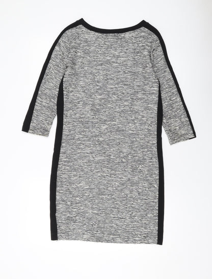 Marks and Spencer Womens Grey Polyester Sheath Size 10 Round Neck Pullover