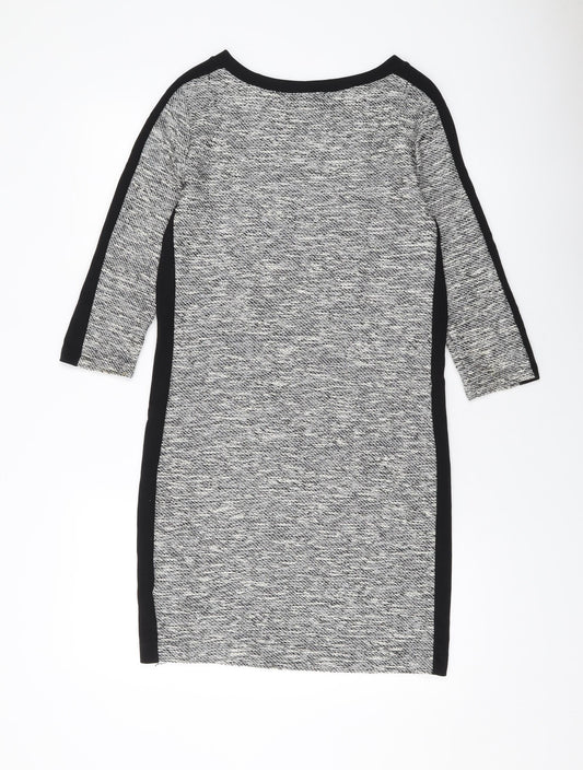 Marks and Spencer Womens Grey Polyester Sheath Size 10 Round Neck Pullover