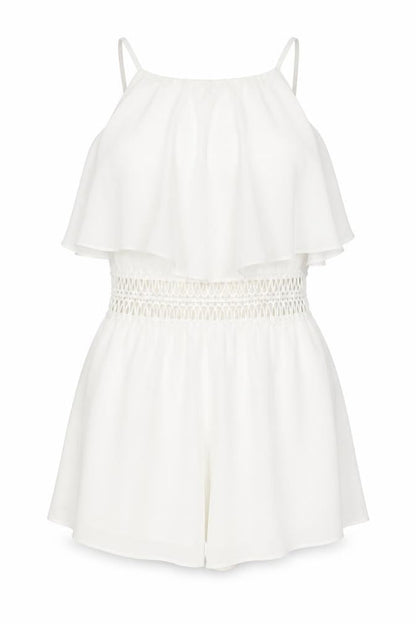 Womens UK Size 10 Miss Selfridge One-Piece White Playsuit