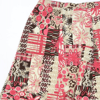 Honor Miliburn Womens Multicoloured Geometric Polyester A-Line Skirt Size 10