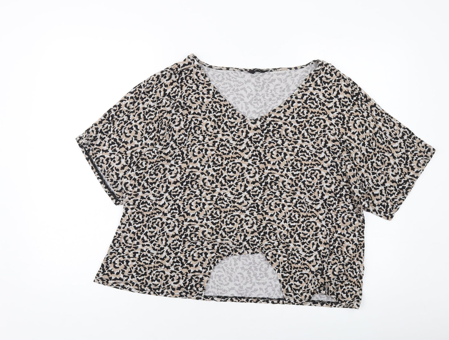 Womens UK Size 18 M&Co Brown Basic T-Shirt