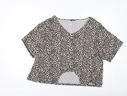 Womens UK Size 18 M&Co Brown Basic T-Shirt