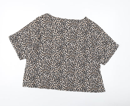 Womens UK Size 18 M&Co Brown Basic T-Shirt