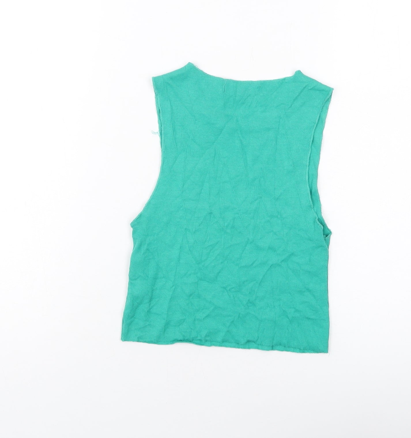 Womens UK Size S Zara Green Cropped Tank