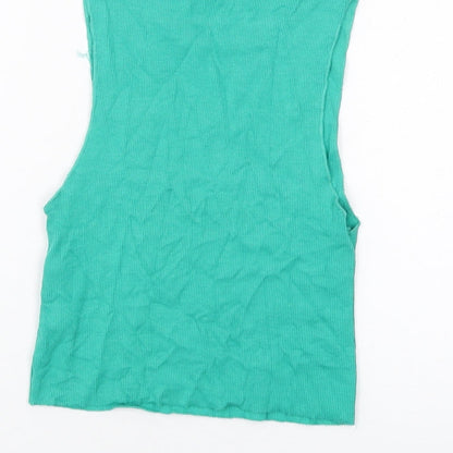 Womens UK Size S Zara Green Cropped Tank