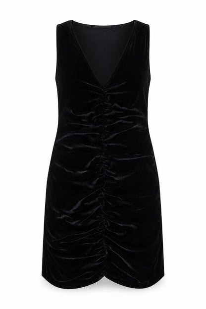 Miss Selfridge Womens Black Polyester Mini Size 14 V-Neck Pullover