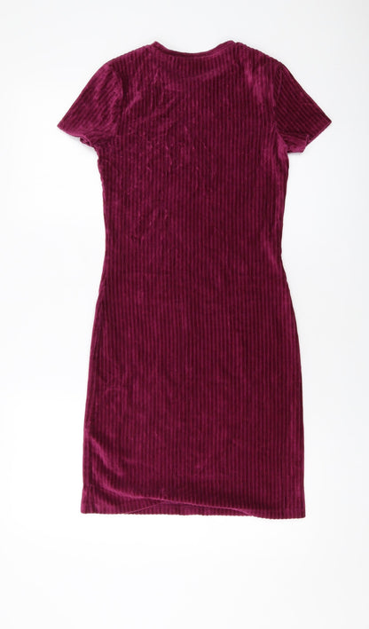 M&Co Girls Purple Cotton Mini Size 14 Years Round Neck Pullover