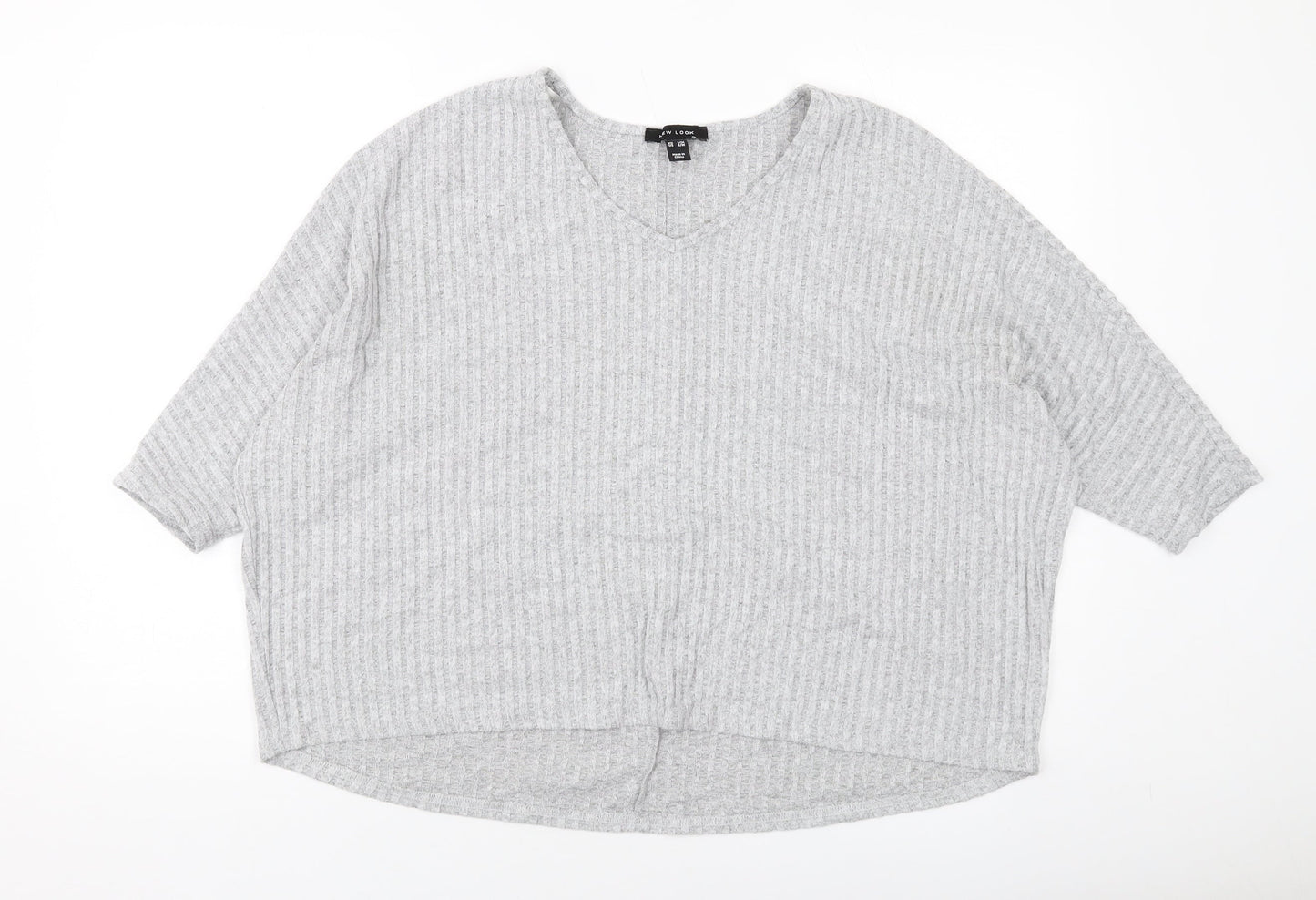 Womens UK Size S New Look Grey Basic Blouse