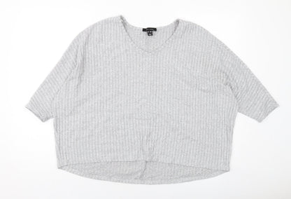 Womens UK Size S New Look Grey Basic Blouse