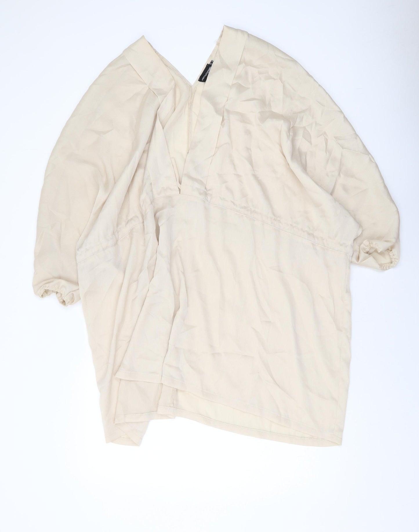 Womens UK Size 10 PRETTYLITTLETHING Beige Basic Blouse