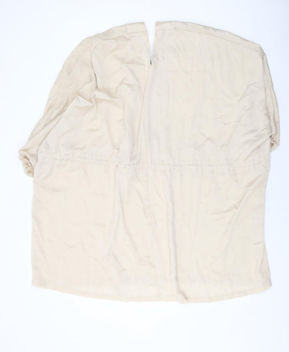 Womens UK Size 10 PRETTYLITTLETHING Beige Basic Blouse
