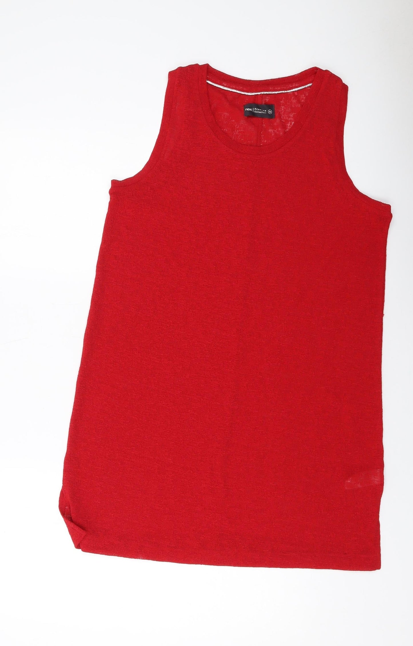 NEXT Womens Red Polyester Basic Tank Size 16 Round Neck