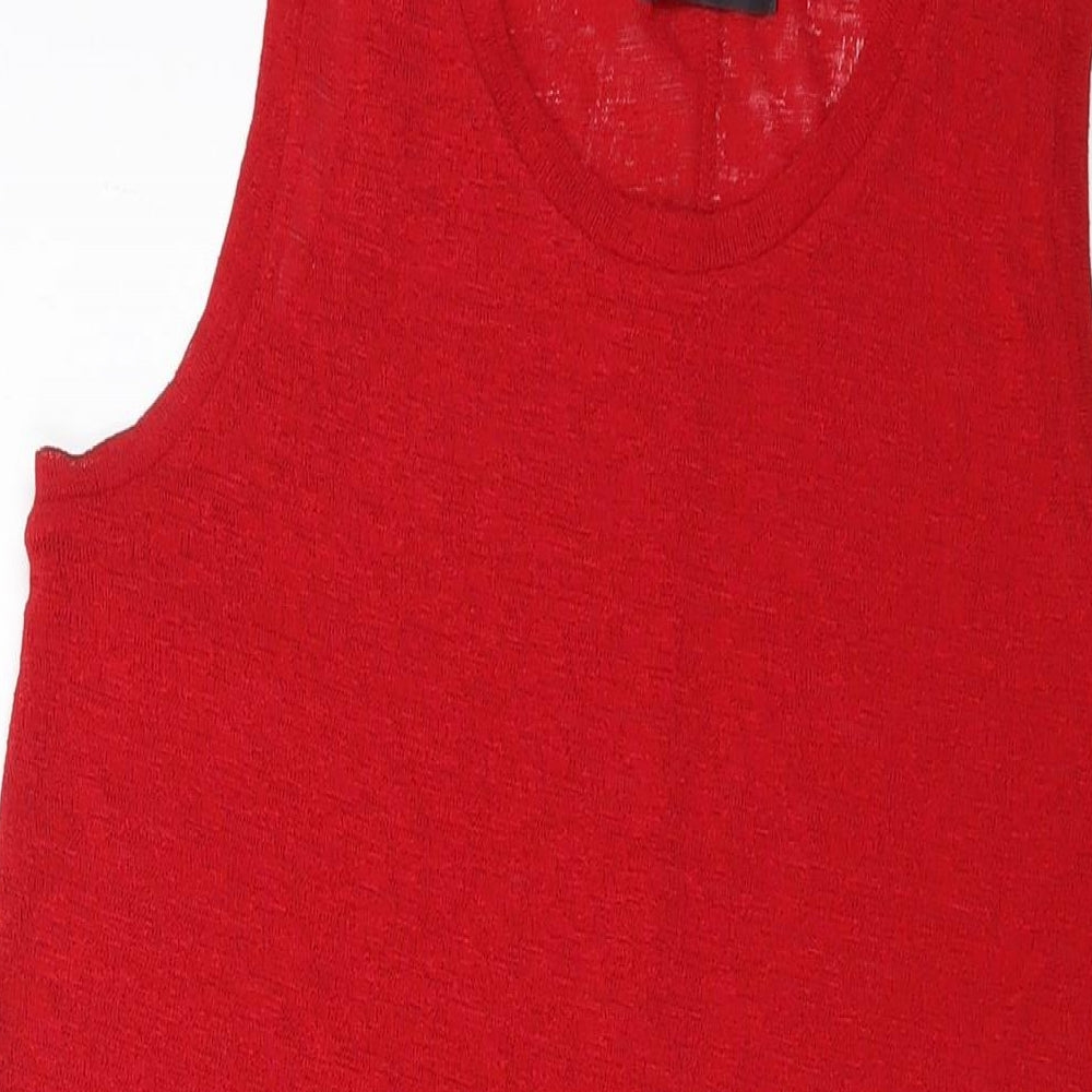 NEXT Womens Red Polyester Basic Tank Size 16 Round Neck