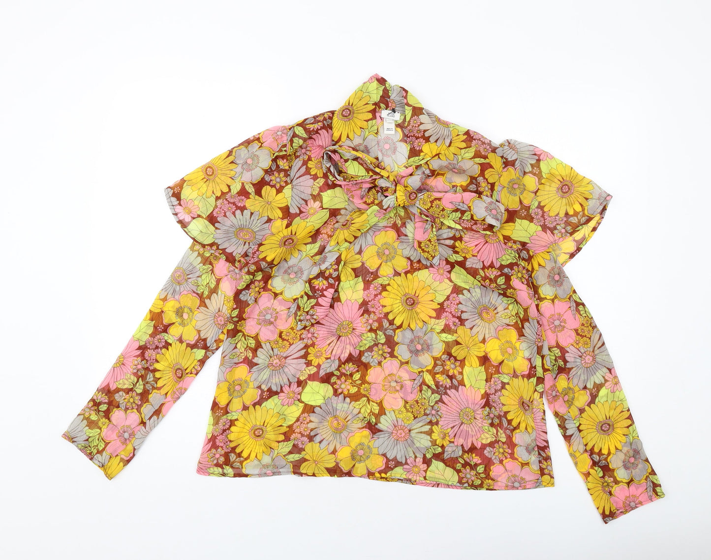 Womens UK Size 8 River Island Multicoloured Basic Blouse