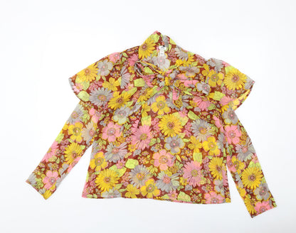 Womens UK Size 8 River Island Multicoloured Basic Blouse