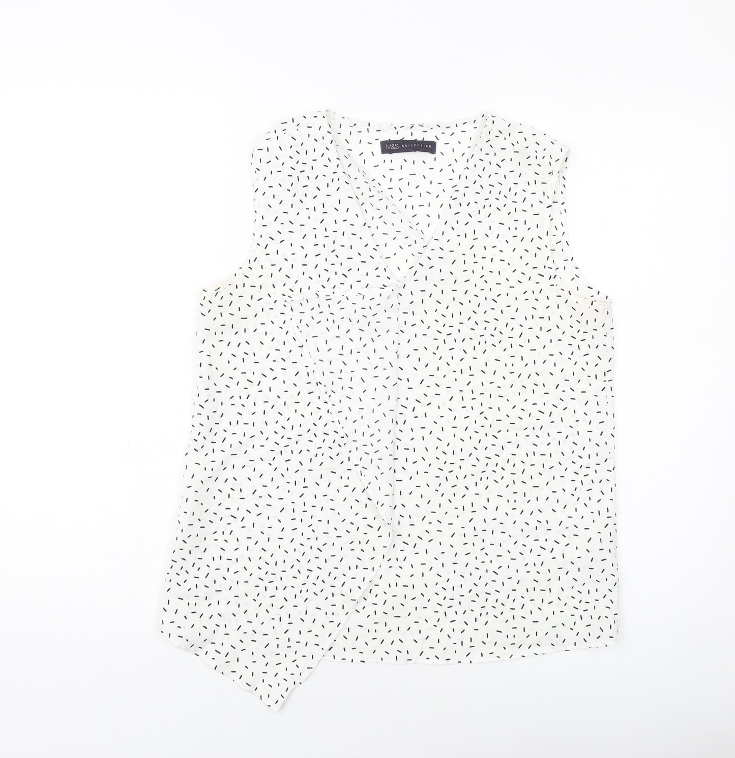 Womens UK Size 8 Marks and Spencer White Basic Tank