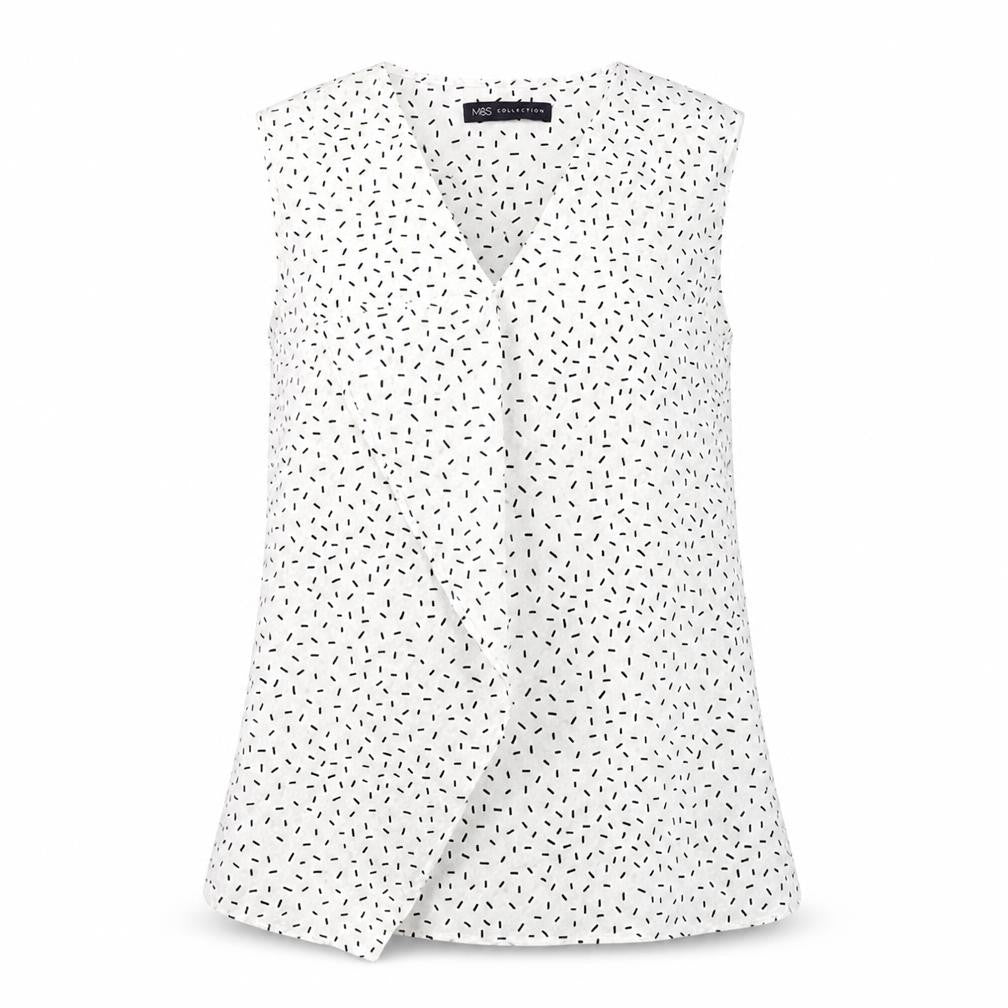 Womens UK Size 8 Marks and Spencer White Basic Tank