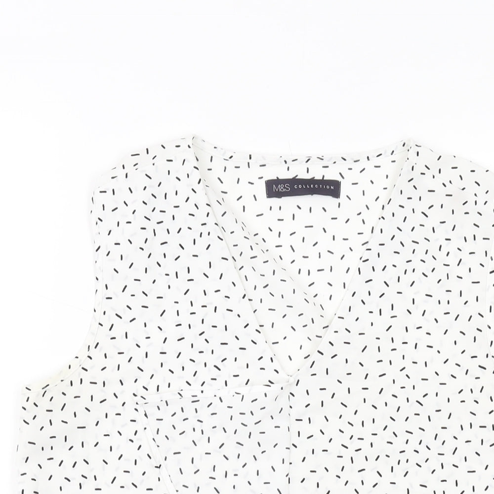 Womens UK Size 8 Marks and Spencer White Basic Tank