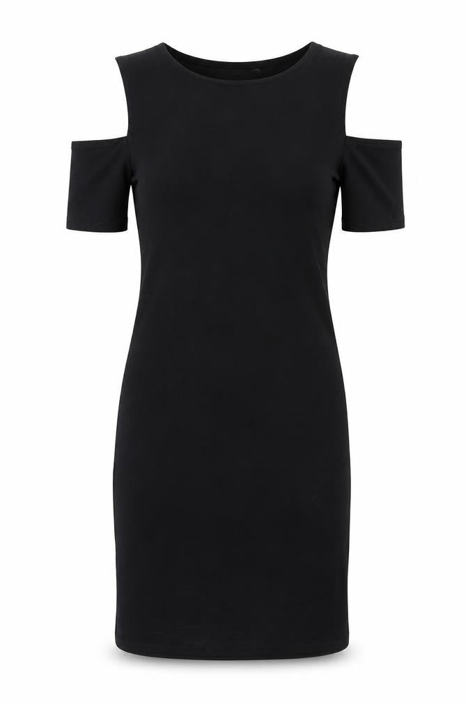 New Look Womens Black Cotton Mini Size 10 Round Neck Pullover