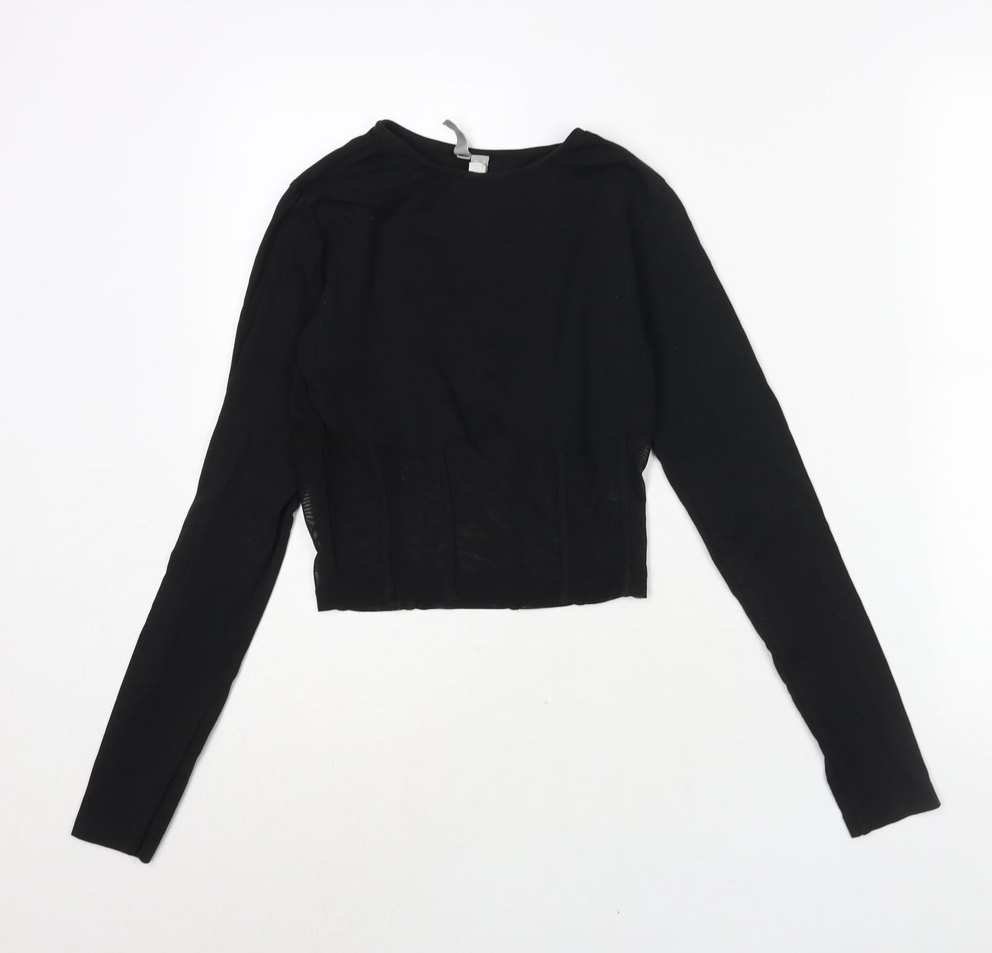 Womens UK Size 8 ASOS Black Cropped Blouse