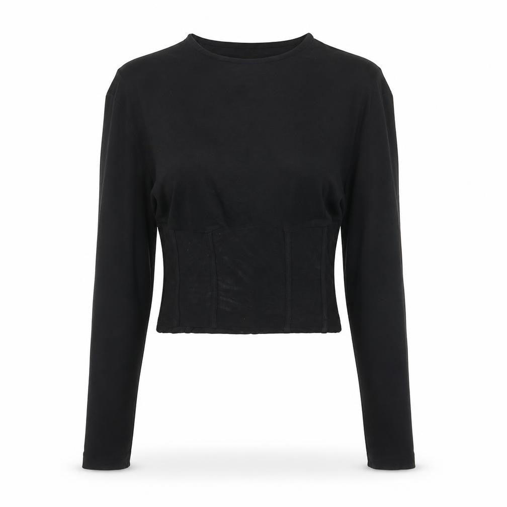 Womens UK Size 8 ASOS Black Cropped Blouse