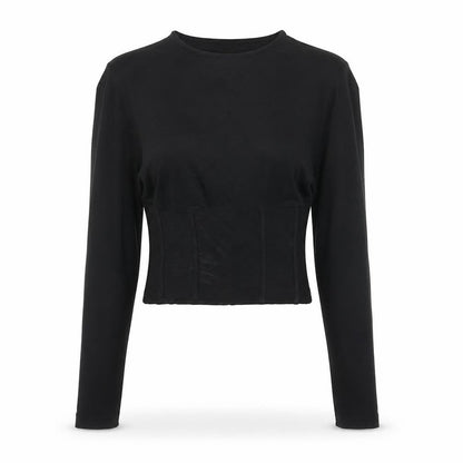 Womens UK Size 8 ASOS Black Cropped Blouse