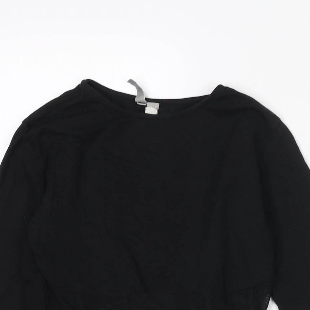 Womens UK Size 8 ASOS Black Cropped Blouse