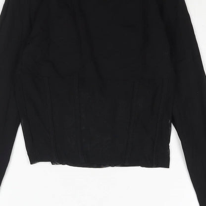 Womens UK Size 8 ASOS Black Cropped Blouse
