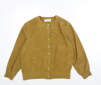 Heather Valley Womens Beige Polyester Basic Blouse Size 16 Round Neck - Vintage