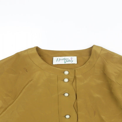 Heather Valley Womens Beige Polyester Basic Blouse Size 16 Round Neck - Vintage