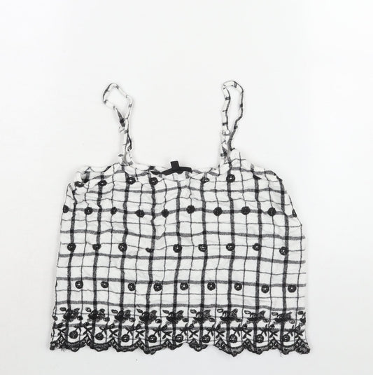 Womens UK Size 12 Topshop White Camisole Blouse