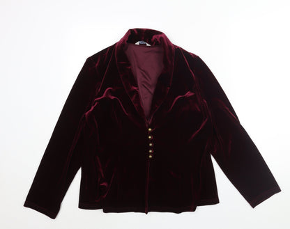 Joanna Hope Womens Red Jacket Size 16 Buckle