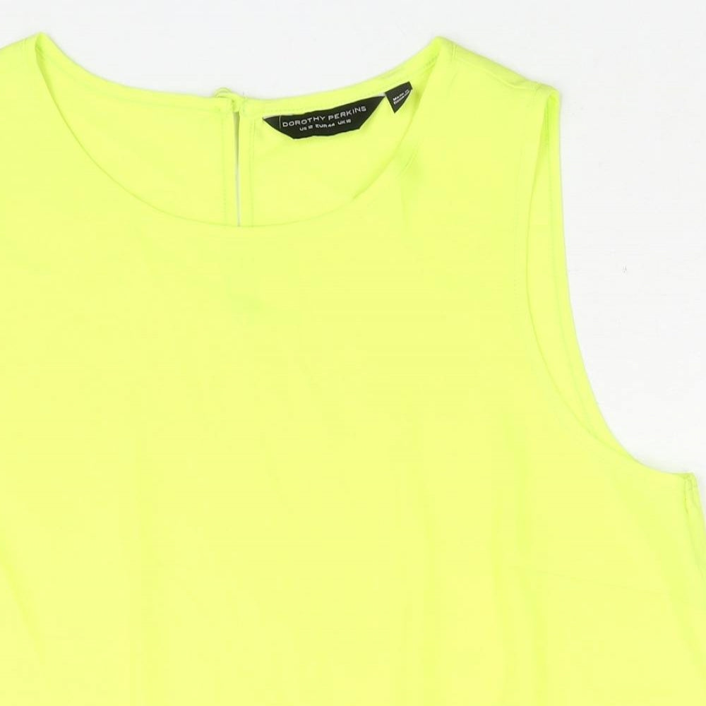Womens UK Size 16 Dorothy Perkins Yellow Camisole Blouse