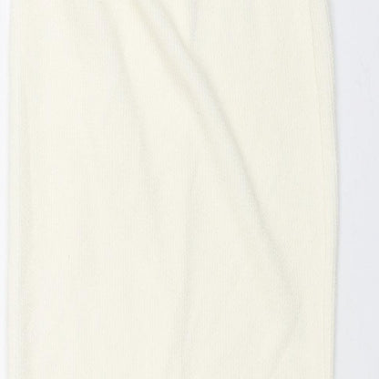 Missguided Womens Ivory Polyester Straight & Pencil Skirt Size 10 - Front Slit