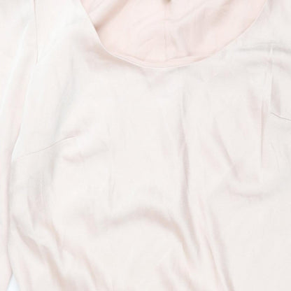 H&M Womens Pink Polyester Shift Size L Boat Neck Pullover