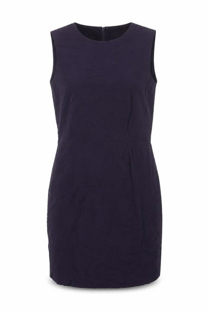 Liz Claiborne Womens Purple Silk Shift Size 10 Round Neck Zip
