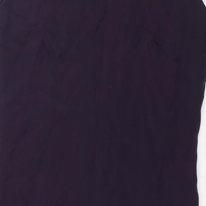 Liz Claiborne Womens Purple Silk Shift Size 10 Round Neck Zip