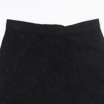 St Michael Womens Black Polyester Straight & Pencil Skirt Size 10 Zip
