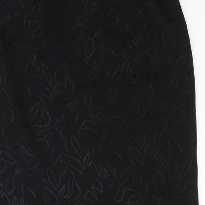St Michael Womens Black Polyester Straight & Pencil Skirt Size 10 Zip