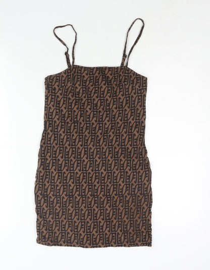 Motel Womens Brown Polyester Mini Size XS Square Neck Pullover