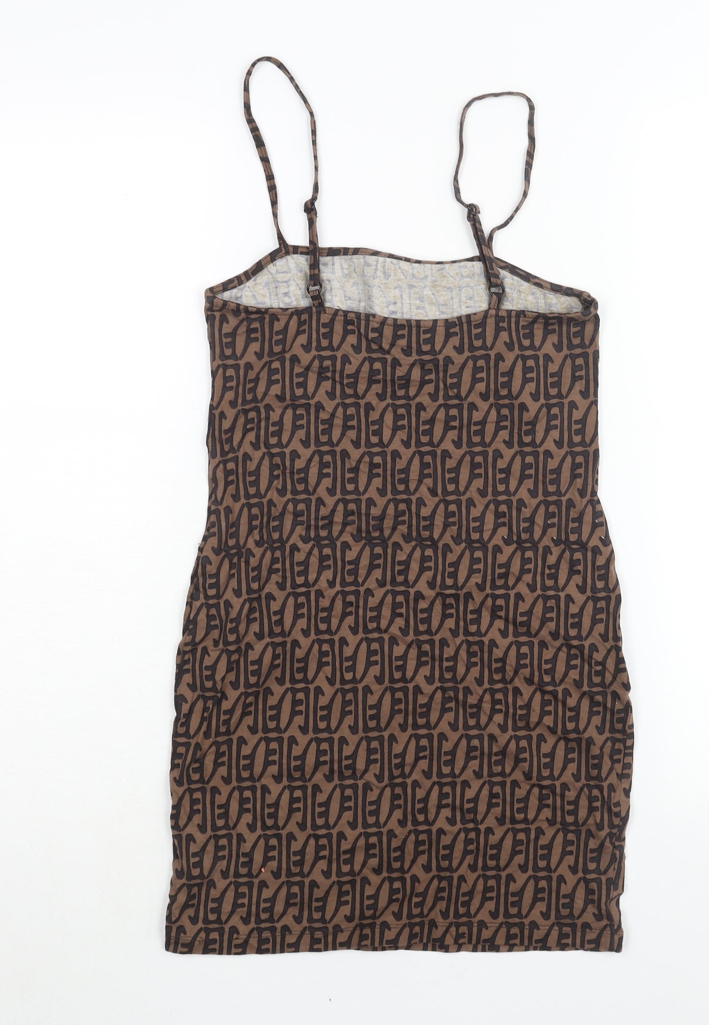 Motel Womens Brown Polyester Mini Size XS Square Neck Pullover