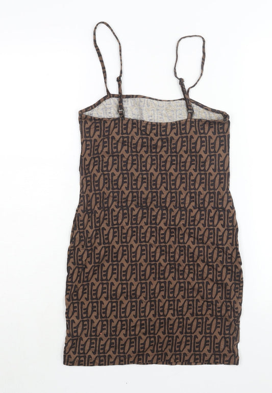 Motel Womens Brown Polyester Mini Size XS Square Neck Pullover