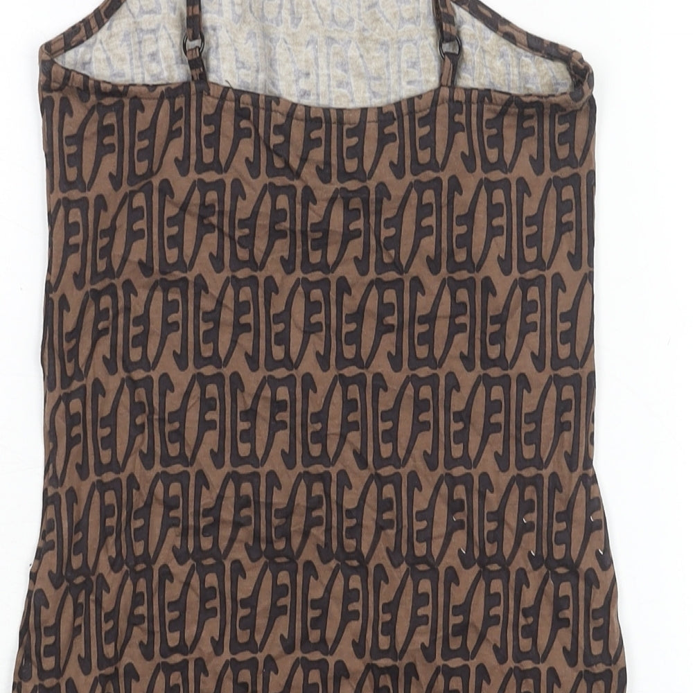 Motel Womens Brown Polyester Mini Size XS Square Neck Pullover