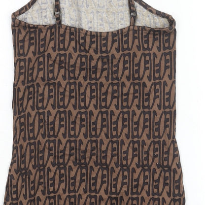 Motel Womens Brown Polyester Mini Size XS Square Neck Pullover