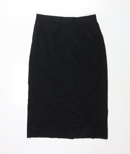 Made in Italy Womens Black Wool Straight & Pencil Skirt Size 30 in Zip