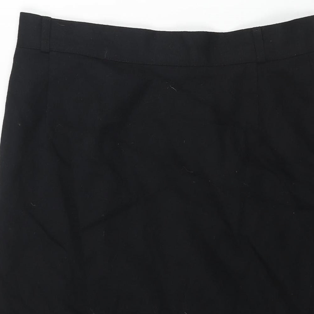 Made in Italy Womens Black Wool Straight & Pencil Skirt Size 30 in Zip