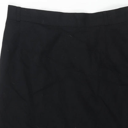 Made in Italy Womens Black Wool Straight & Pencil Skirt Size 30 in Zip