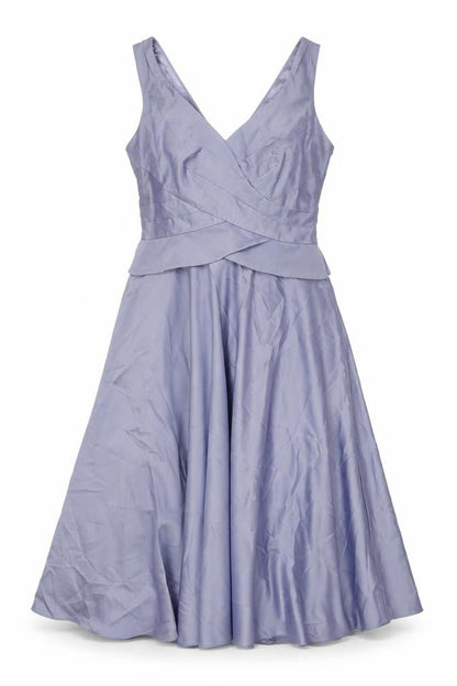 Monsoon Womens Purple Polyester Fit & Flare Size 10 V-Neck Zip - Button Detail