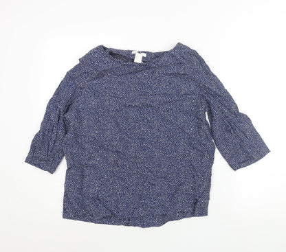 Womens UK Size 8 H&M Blue Basic Blouse